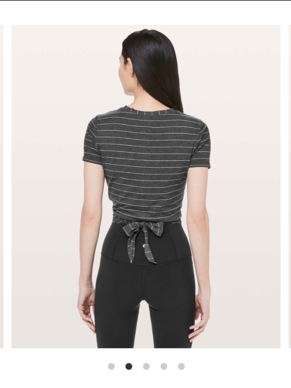 Lululemon Time to Restore Wrap Tie Short Sleeve Tee Stripe - size 8